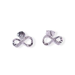 New! Elegant Infinity Plating Inlay Sterling Silver-Zircon Earrings